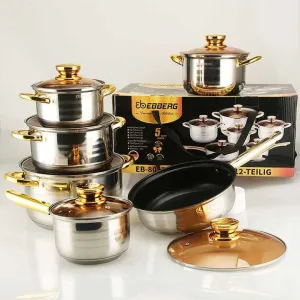 أواني والمقالي من الفولاذ المقاوم للصدأ Pieces Stainless Steel Non-Stick Pots
