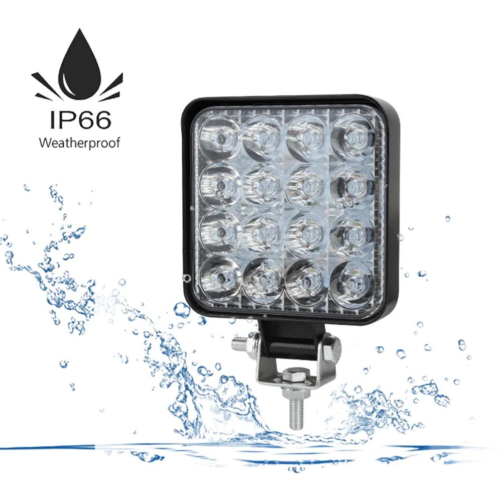 10PCS 80W CREE FLOOD LED Work Lights | 12V | Boat Camping Square 4 Inch Bar
