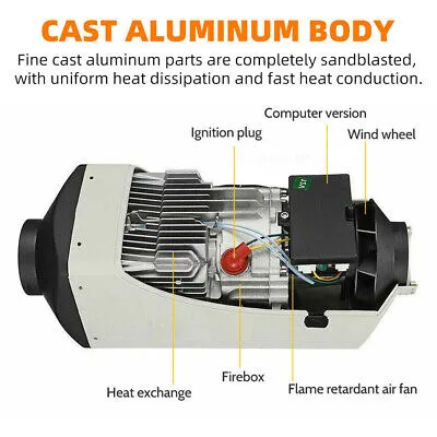 12V Diesel Heater | 5KW Air Tank | Remote Control & LCD Thermostat | Caravan & Motorhome Use