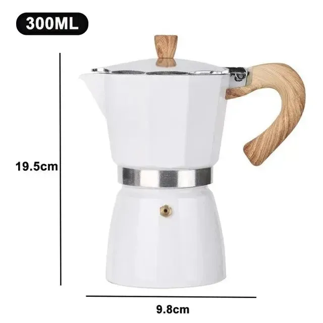 150ml 300ml Vintage Wooden Handle Moka Pot Classic Italian Cafe Tools for Kitchen Cafe
