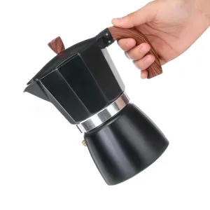 150ml 300ml Vintage Wooden Handle Moka Pot Classic Italian Cafe Tools for Kitchen Cafe