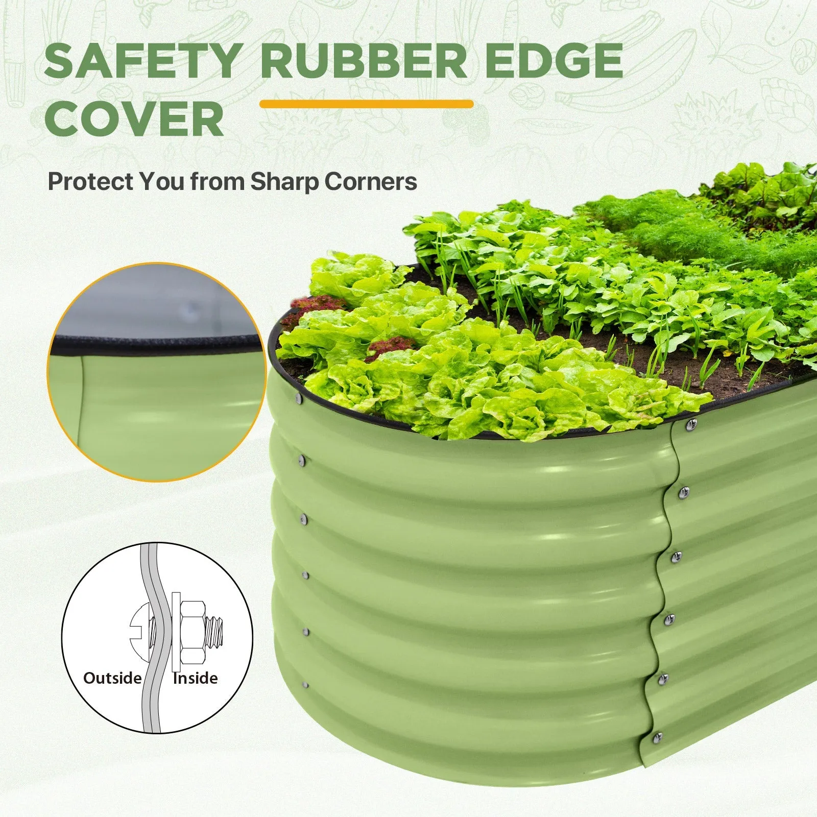 17'' Tall Outdoor Raised Garden Bed Planter