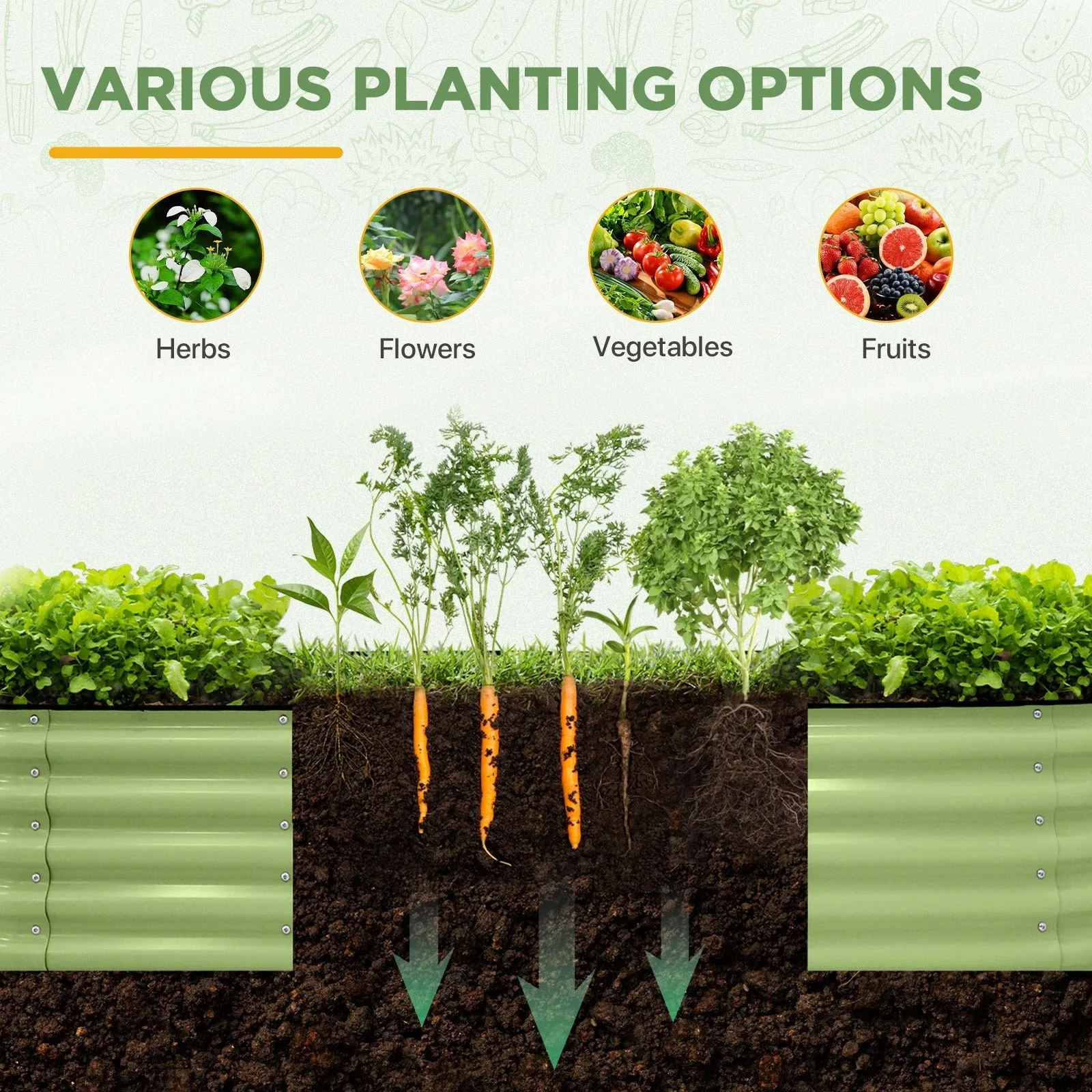 17'' Tall Outdoor Raised Garden Bed Planter