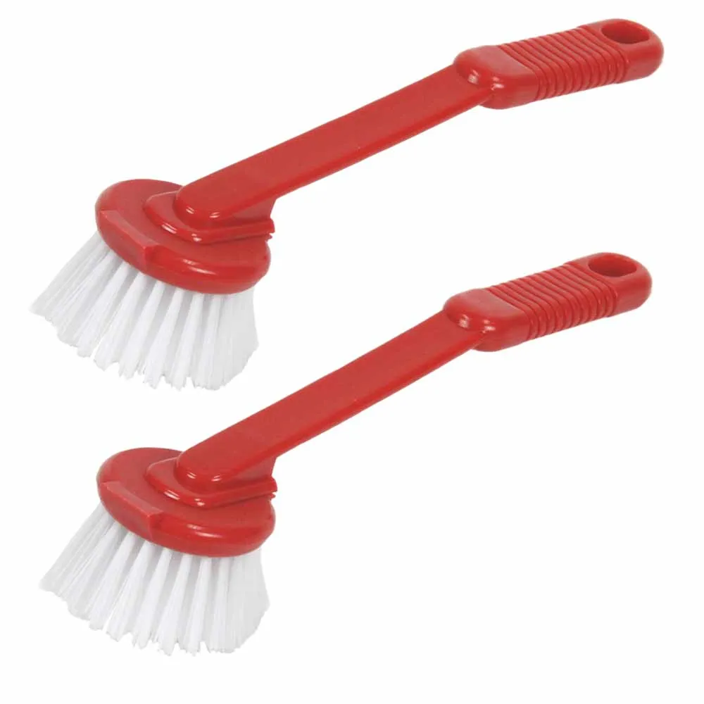 2 Pc Vegetable Cleaning Brush With Handle Fruit Veggie Scrubber Nylon Bristles