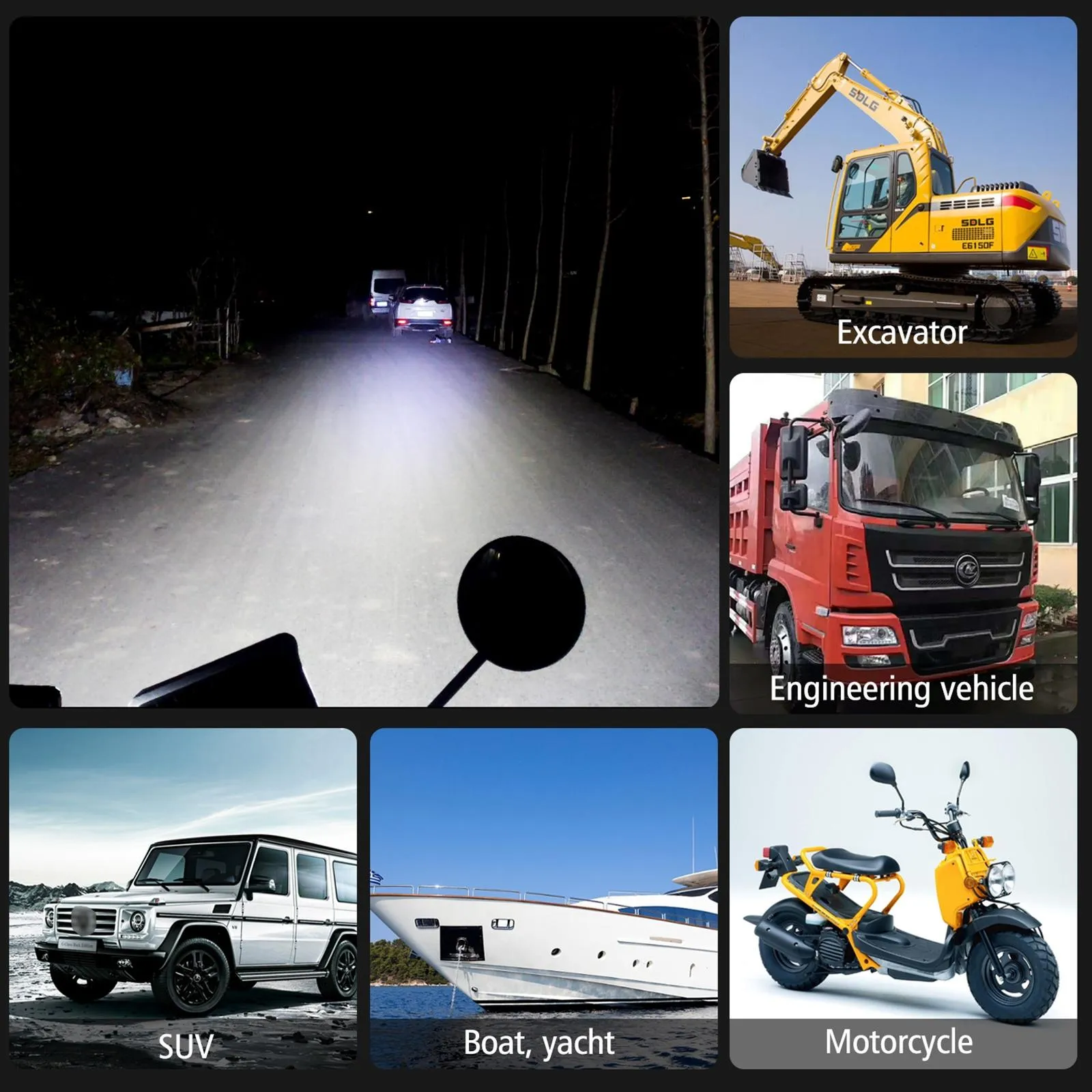 2 Pcs 4 Inch LED Work Light | CS-1243A1 | Square | 20 LEDs | High Brightness Spotlight