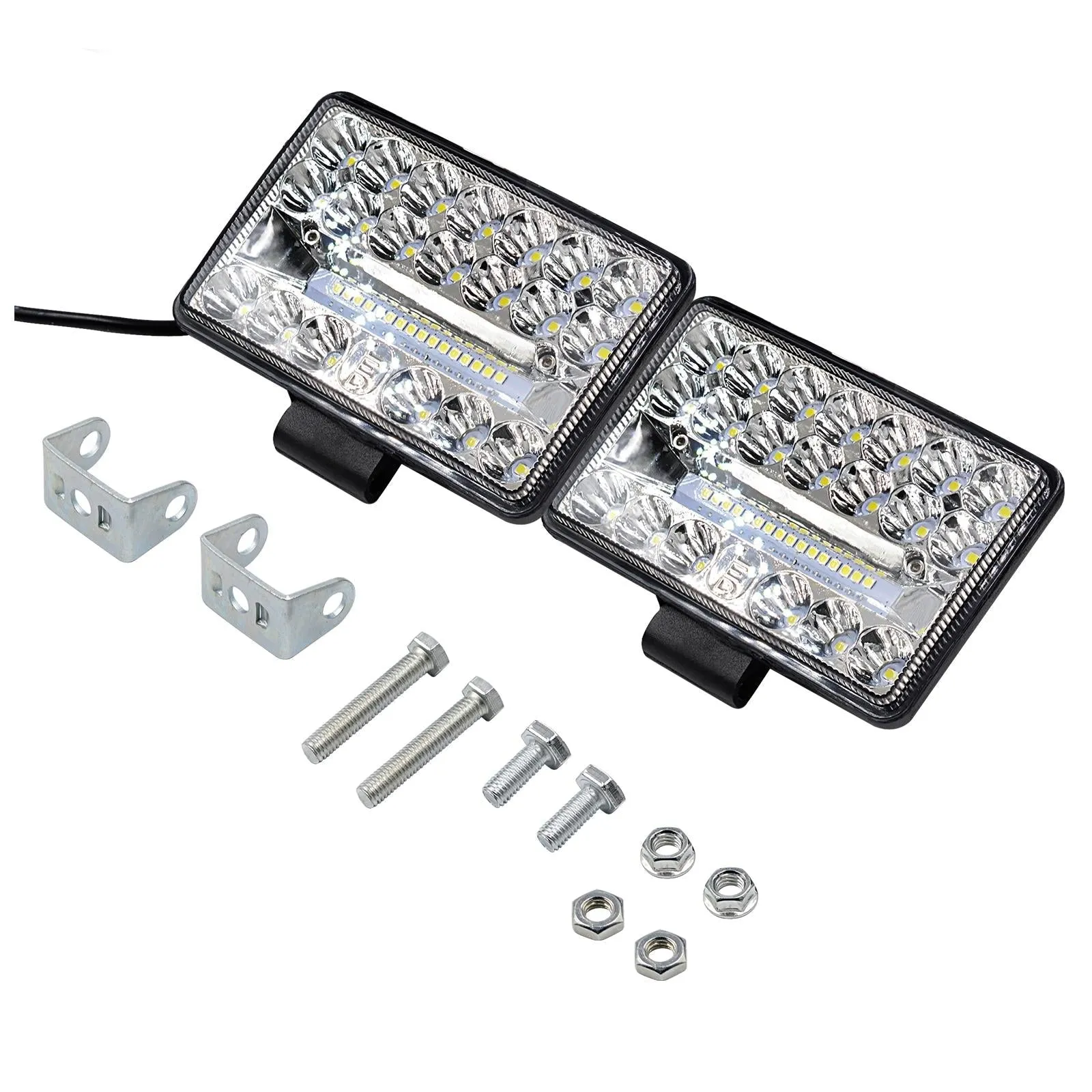 2 Pcs 4 Inch LED Work Light | CS-1243A1 | Square | 20 LEDs | High Brightness Spotlight