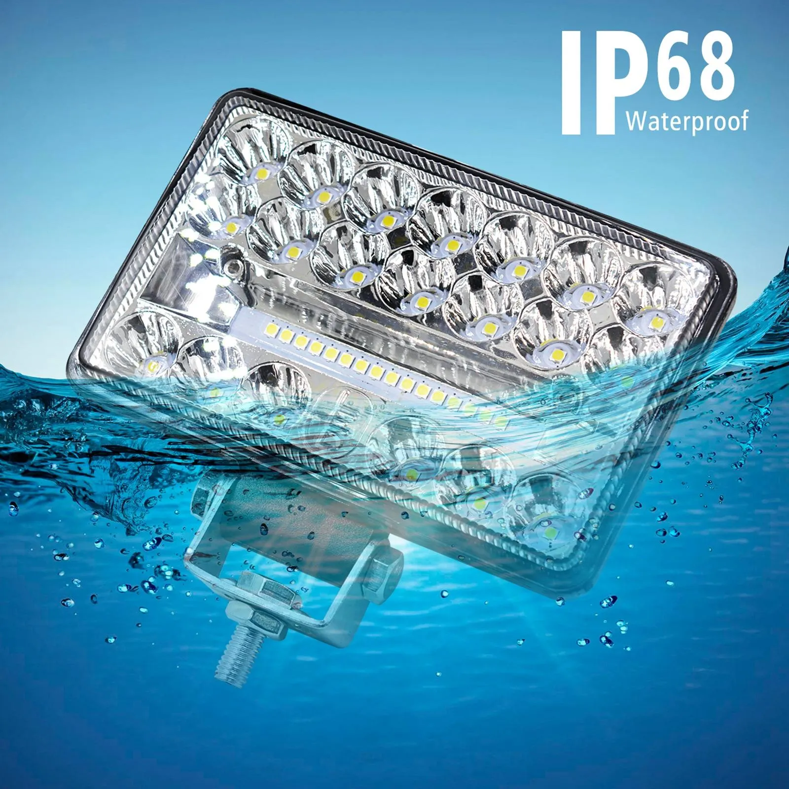 2 Pcs 4 Inch LED Work Light | CS-1243A1 | Square | 20 LEDs | High Brightness Spotlight