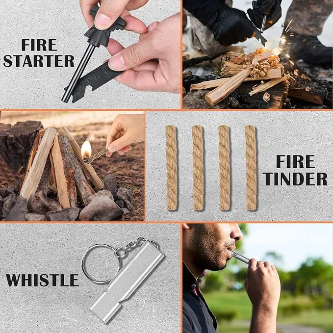 35 in 1 Survival Kit, Gifts for Dad Men Husband, Powerful Survival Gear and Equipment, Birthday Gifts for Him Teen Boy Boyfriend, Upgraded Cool Gadgets for Camping, Hiking, Hunting, Fishing