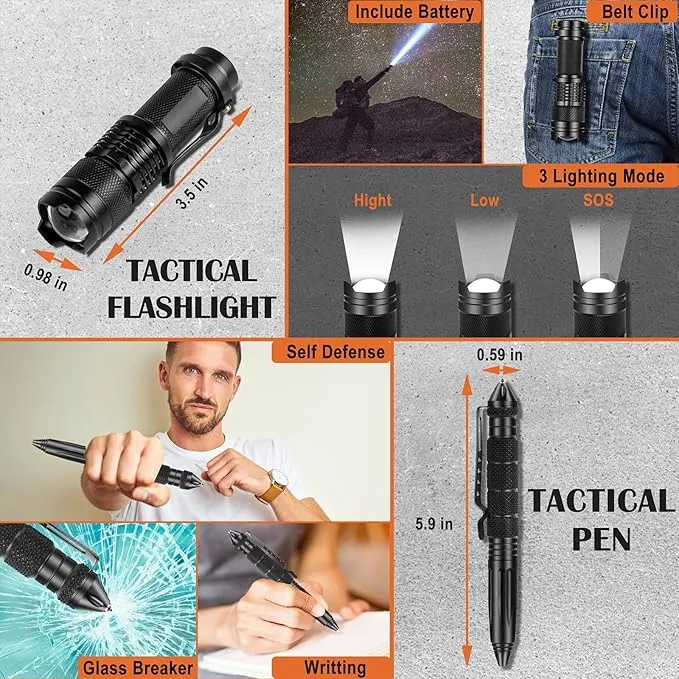 35 in 1 Survival Kit, Gifts for Dad Men Husband, Powerful Survival Gear and Equipment, Birthday Gifts for Him Teen Boy Boyfriend, Upgraded Cool Gadgets for Camping, Hiking, Hunting, Fishing