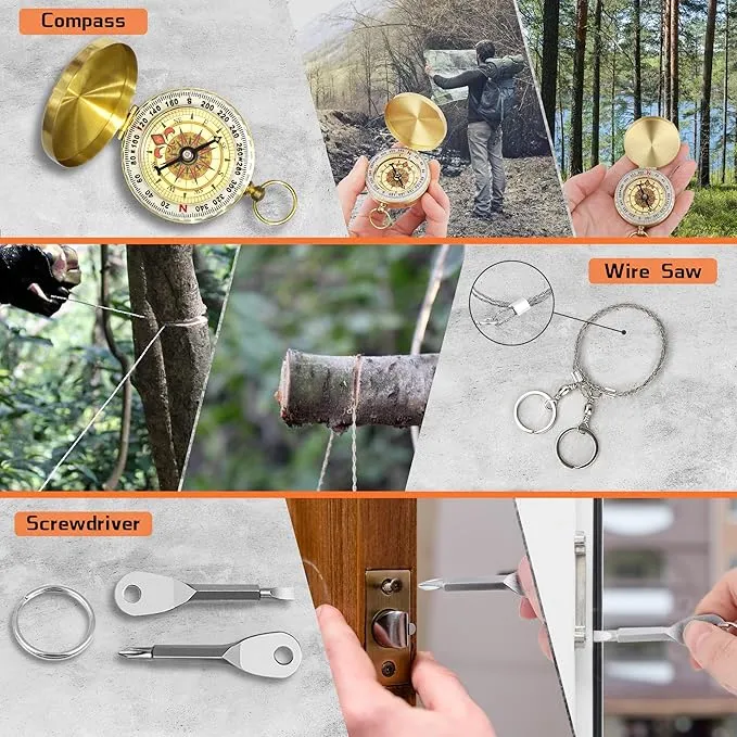 35 in 1 Survival Kit, Gifts for Dad Men Husband, Powerful Survival Gear and Equipment, Birthday Gifts for Him Teen Boy Boyfriend, Upgraded Cool Gadgets for Camping, Hiking, Hunting, Fishing