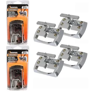 4 Pc Rope Cleats Chrome Fold Away Hook Trailer Anchor Tie Down Outdoors Boat