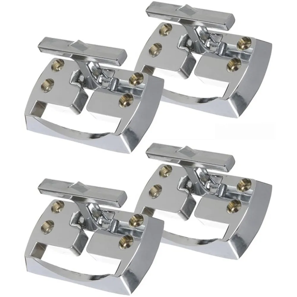 4 Pc Rope Cleats Chrome Fold Away Hook Trailer Anchor Tie Down Outdoors Boat