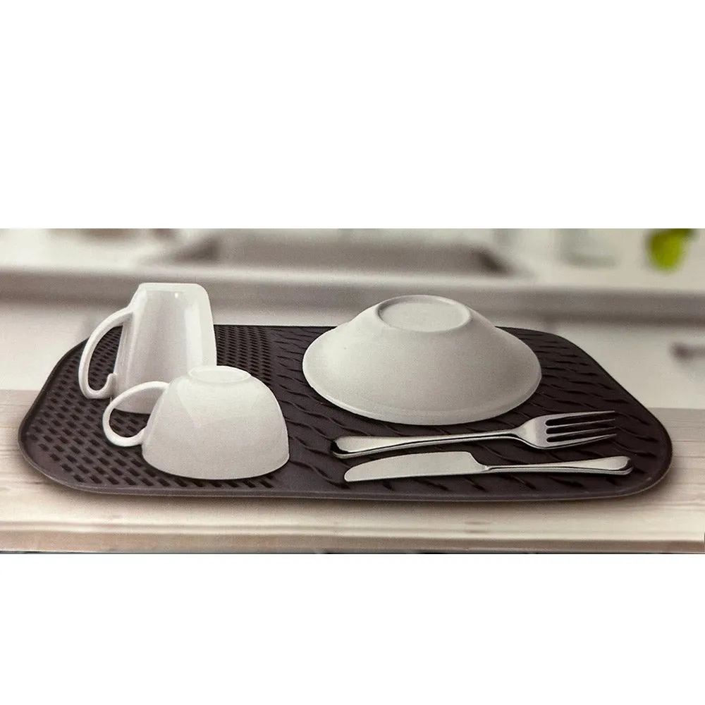 4 Silicone Non Slip Dish Mat Drawer Cabinet Shelf Liner Trivet 14"x11" BPA Free