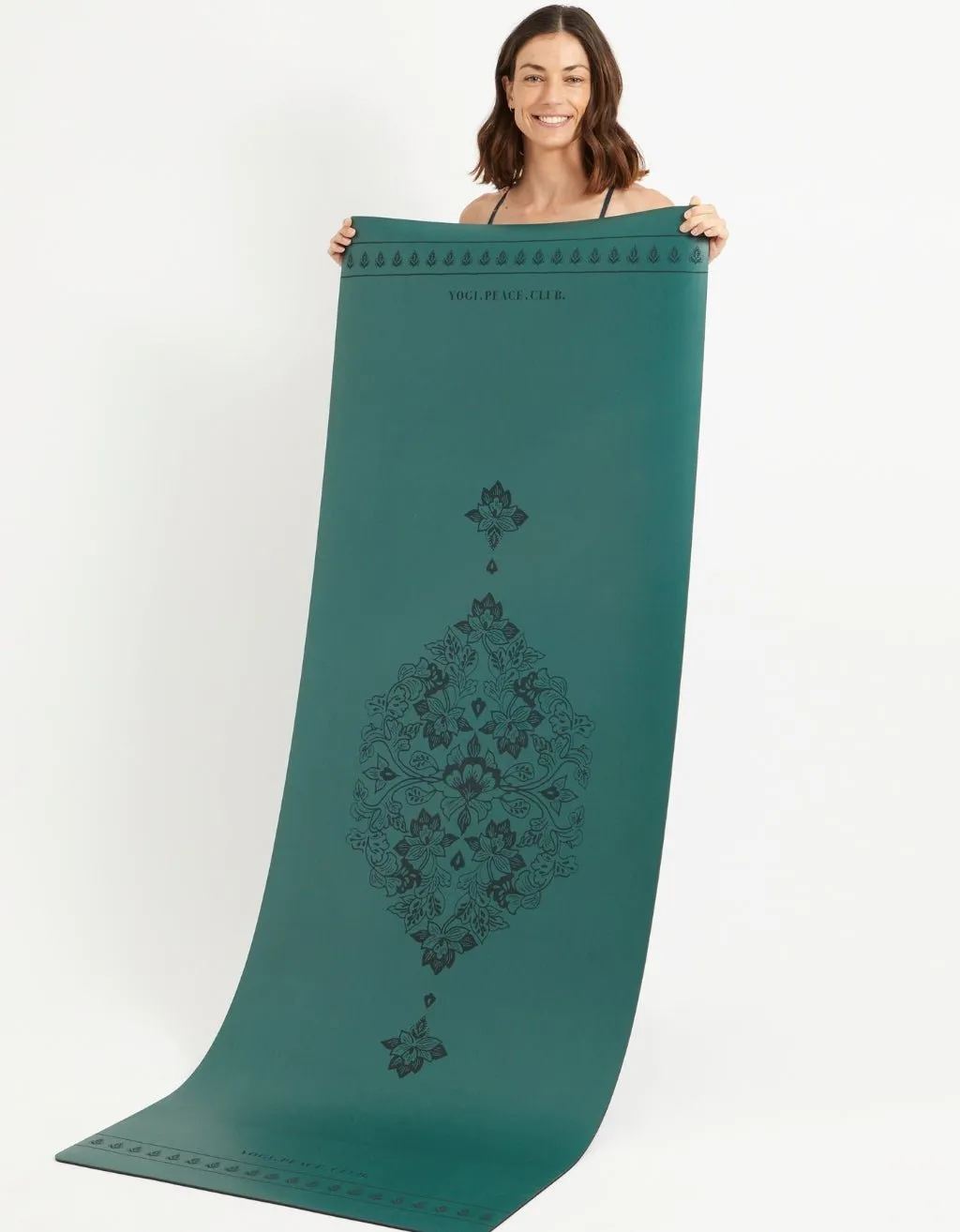 5 mm Deluxe Lotus Forest Yoga Mat   Strap