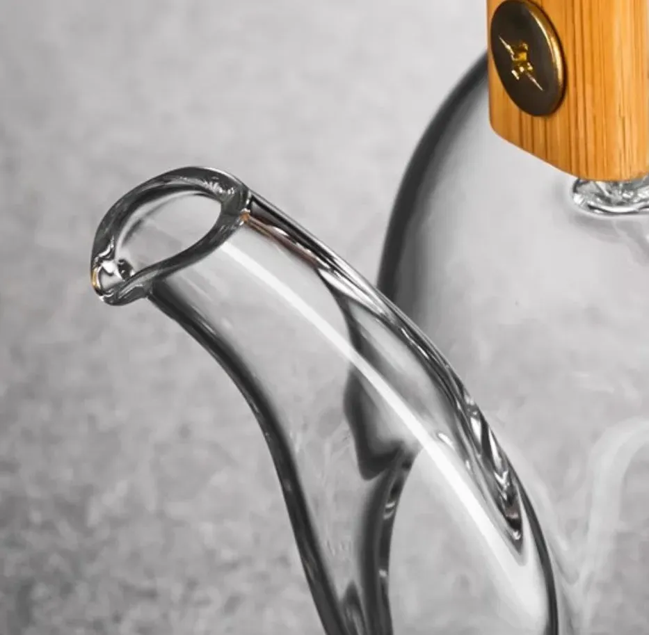 900ml Glass Teapot with Hand Woven Beam Design