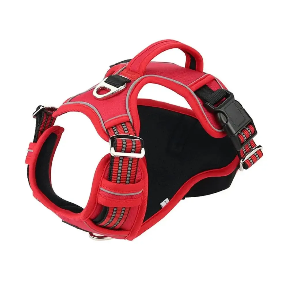 Adjustable Easy Control Handle Reflective Soft Padded Dog Harness with 2 Leash Clips no Choke