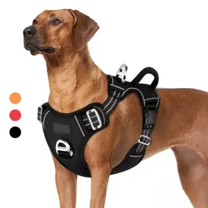 Adjustable Easy Control Handle Reflective Soft Padded Dog Harness with 2 Leash Clips no Choke