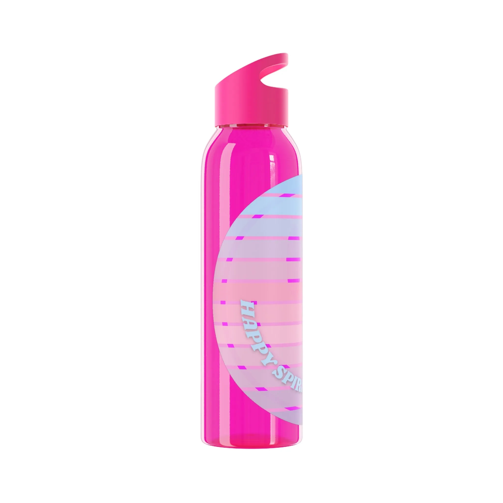 Aesthetic Happy Spirit Happy Life Water Bottle,  Aesthetic Pink, Smile Face, Trendy Tumblr Bottle, Happy Mind Tumbler, BPA Free Smile Bottle