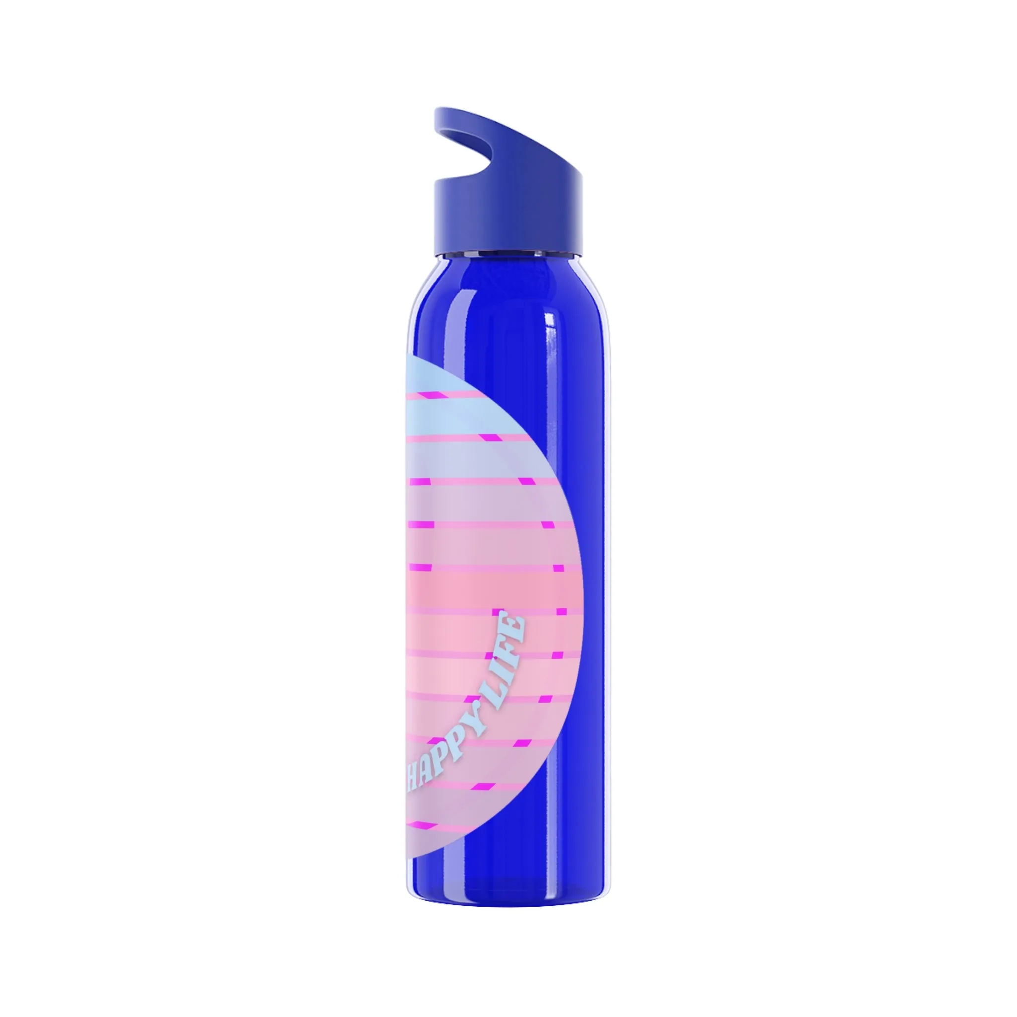 Aesthetic Happy Spirit Happy Life Water Bottle,  Aesthetic Pink, Smile Face, Trendy Tumblr Bottle, Happy Mind Tumbler, BPA Free Smile Bottle