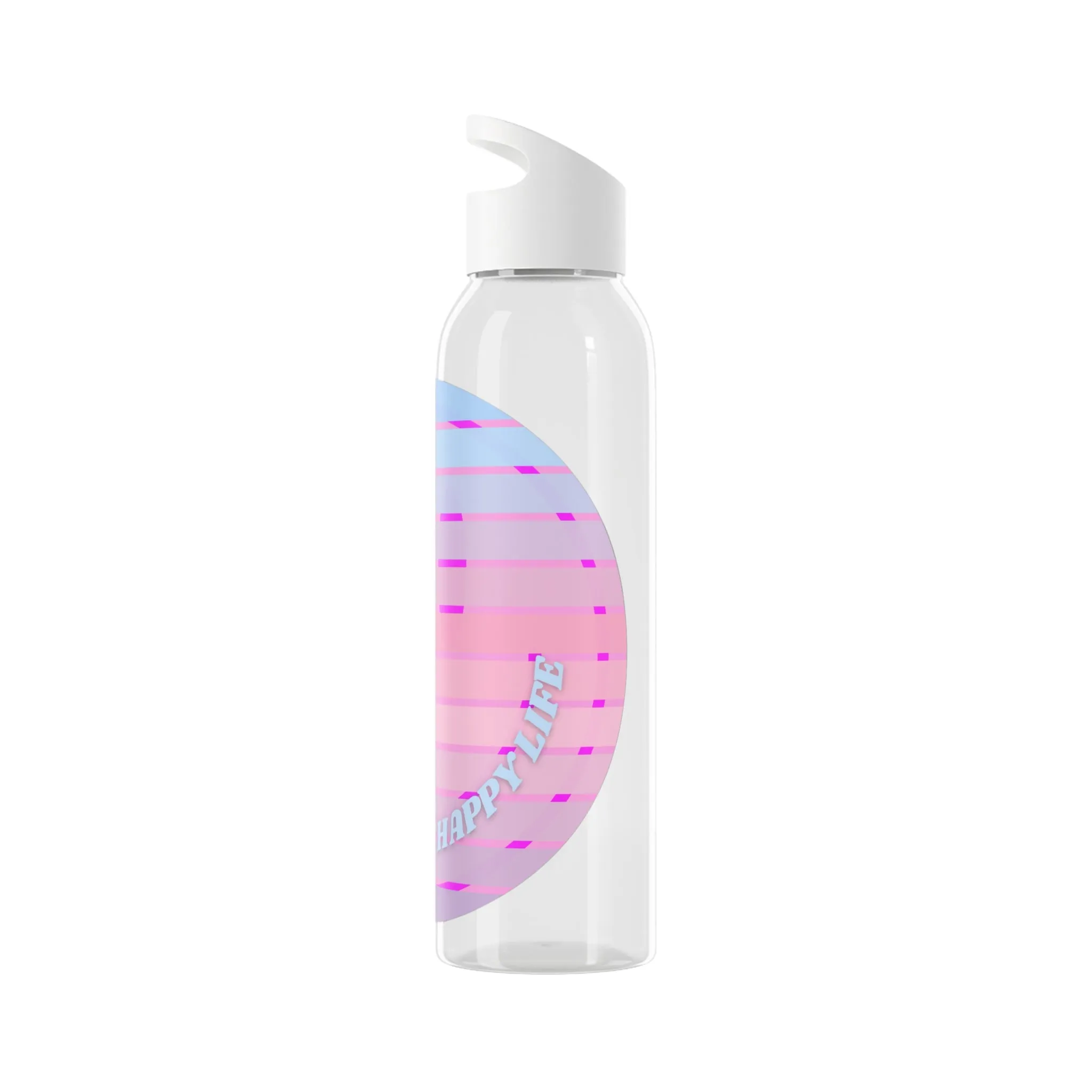 Aesthetic Happy Spirit Happy Life Water Bottle,  Aesthetic Pink, Smile Face, Trendy Tumblr Bottle, Happy Mind Tumbler, BPA Free Smile Bottle