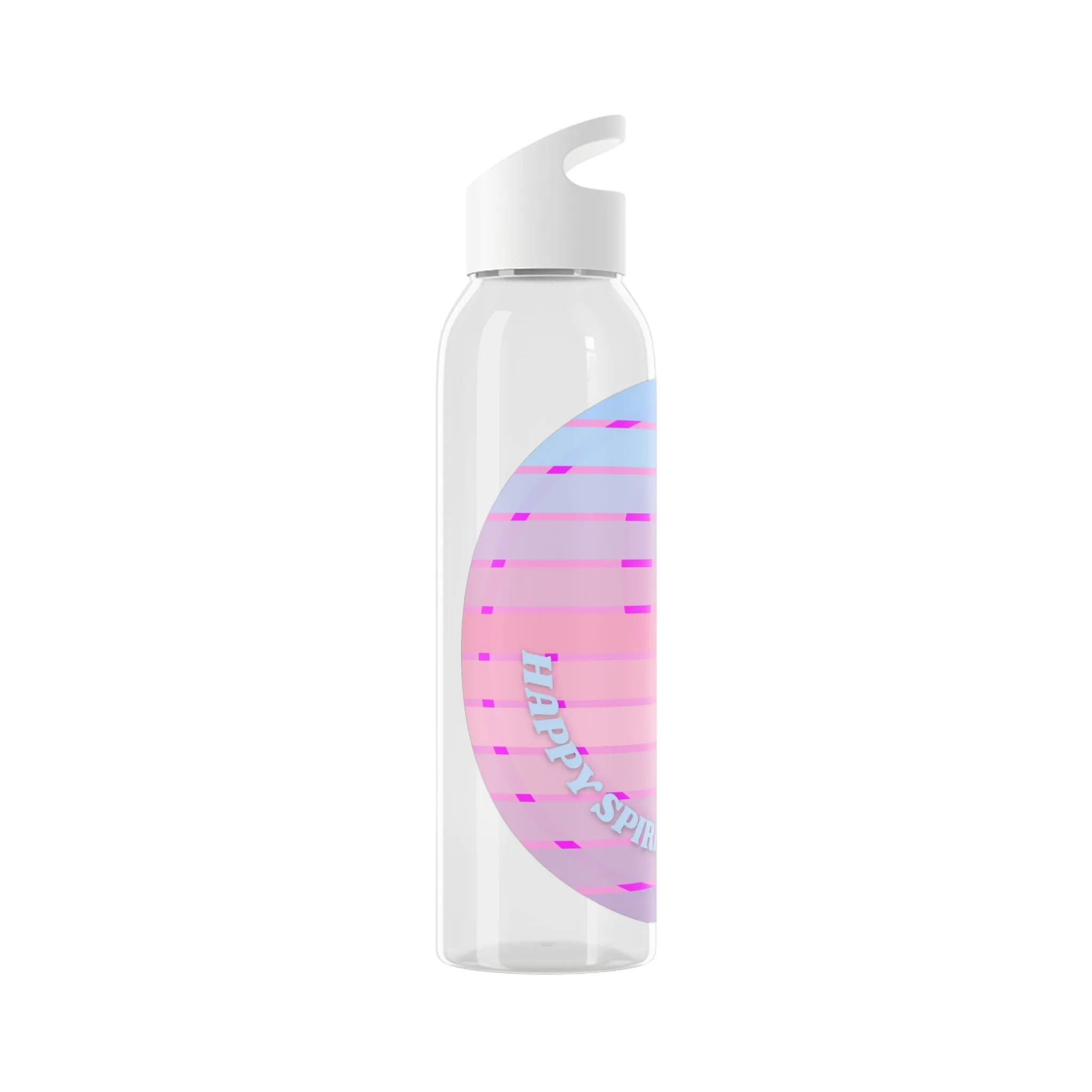 Aesthetic Happy Spirit Happy Life Water Bottle,  Aesthetic Pink, Smile Face, Trendy Tumblr Bottle, Happy Mind Tumbler, BPA Free Smile Bottle