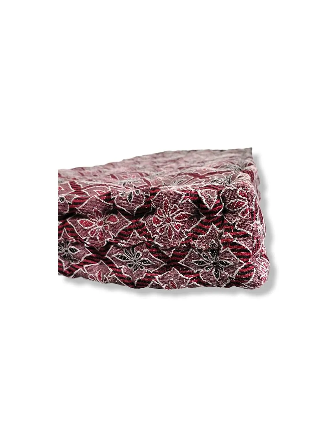 ATOOTFUSION Think 5-Inch Cotton Box Mattress | Gadda Medium Firm Soft Cotton Quilt Mattress | Box Rectangle Type Single Bed Mattress (3X6 ft or 72X36X5 Inches,with One Fiber Pillow) Maroon