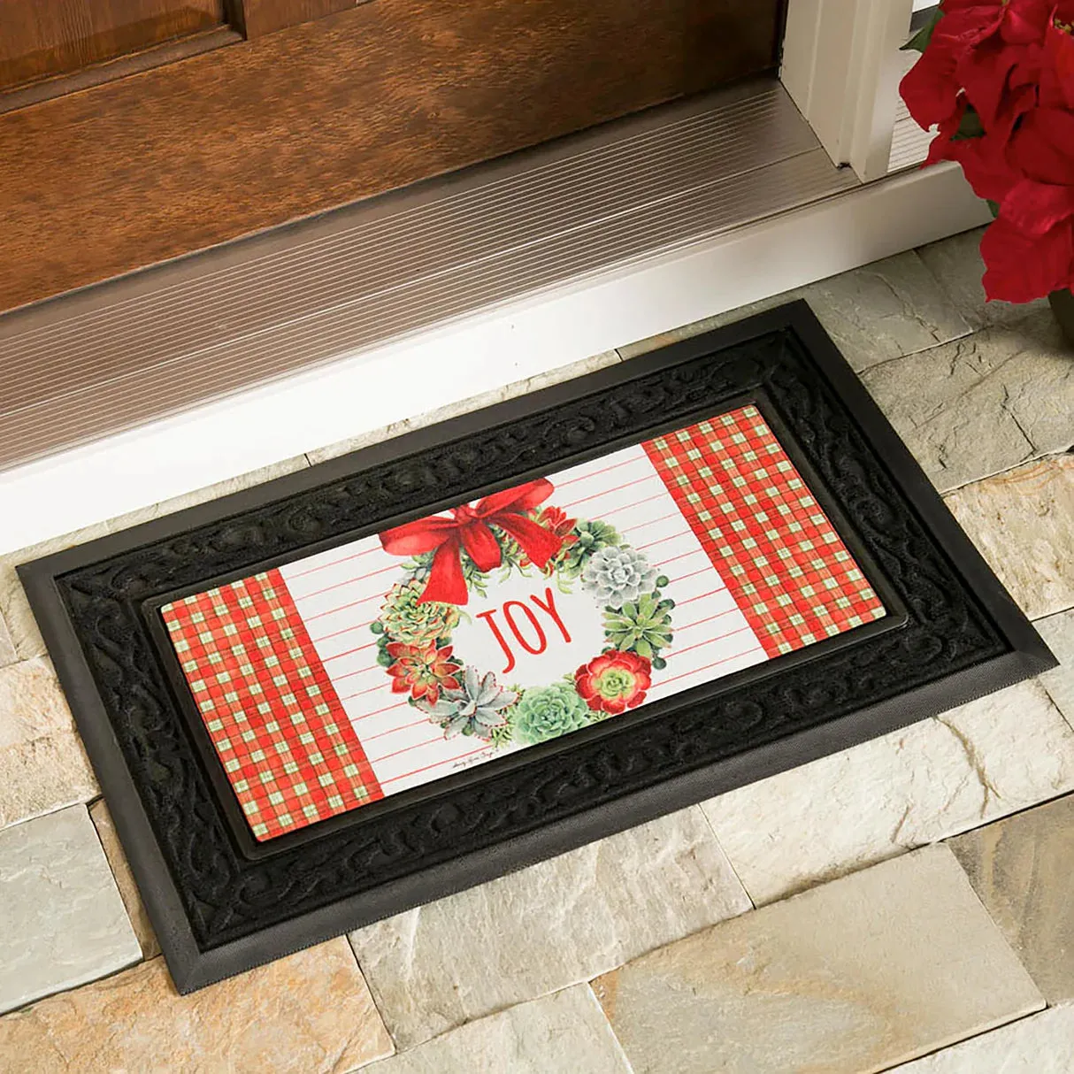 Black Solid Scroll Sassafras Mat Tray