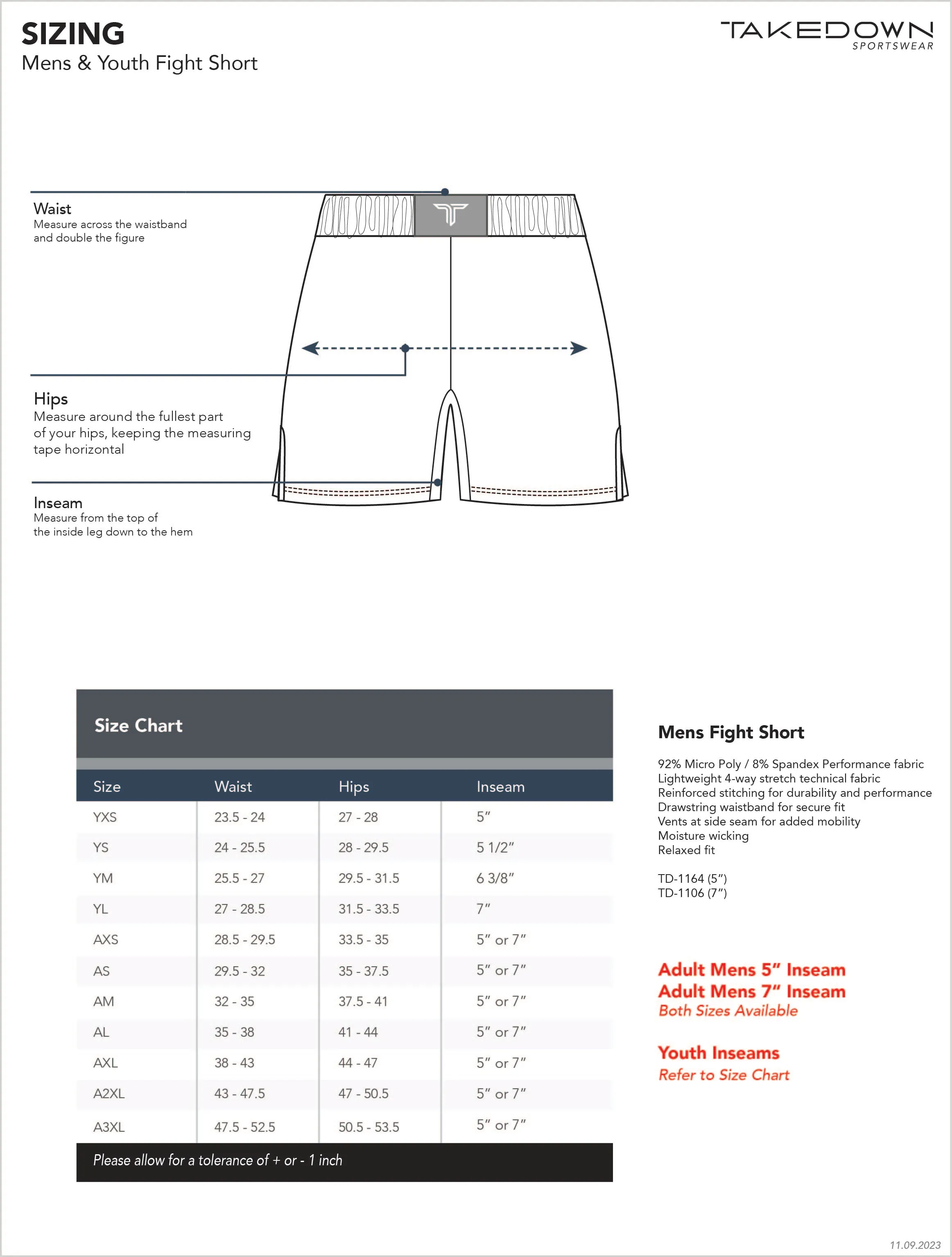 Brick By Brick Fight Shorts - Black (5"&7" Inseam)