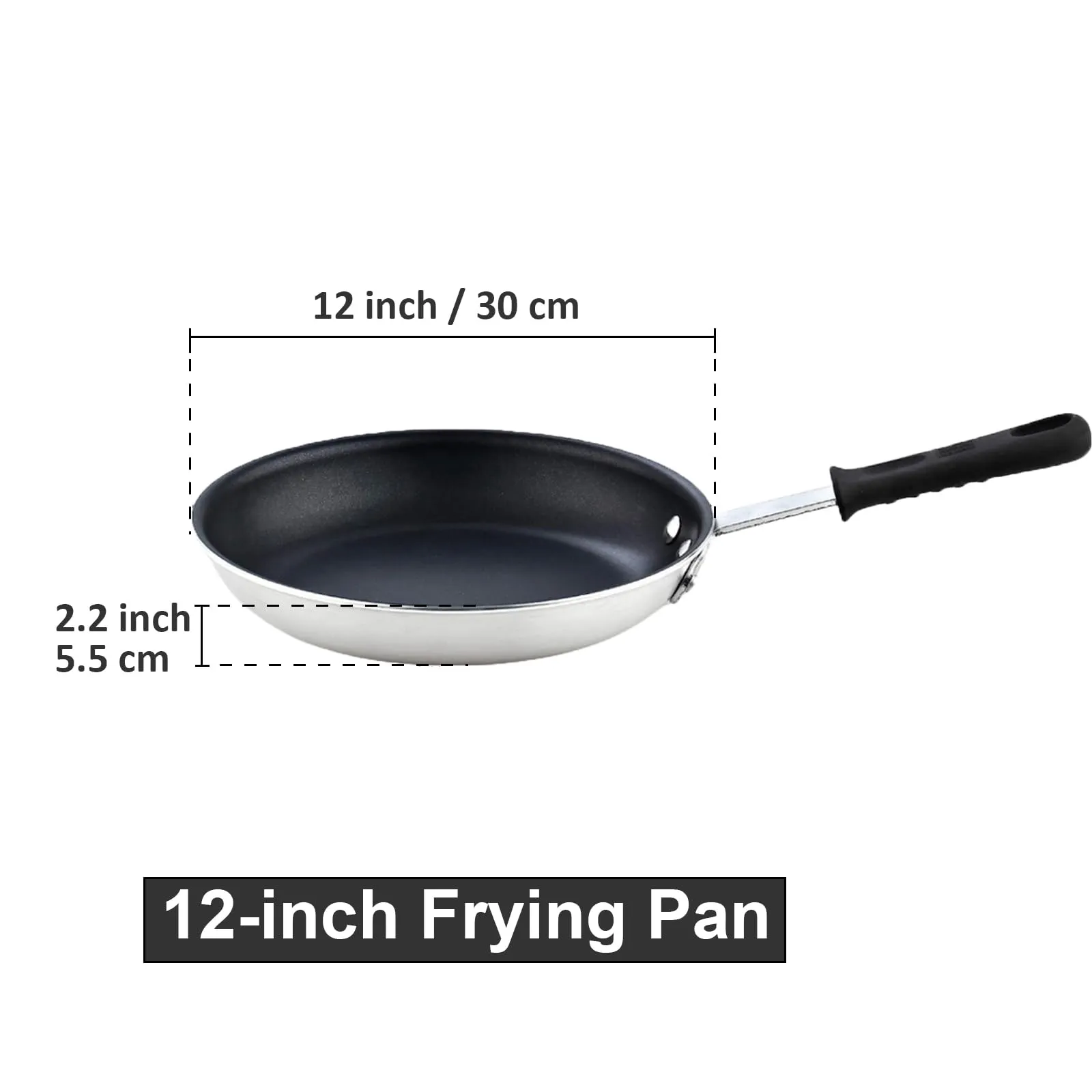 Cooks Standard Saute Pan Nonstick, Frying Pan 12-Inch Durable Heavy Duty Professional Aluminum Non-Stick Skillet Pan