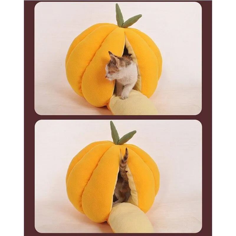 Cute Pumpkin Shaped Sleeping Bed for Cats