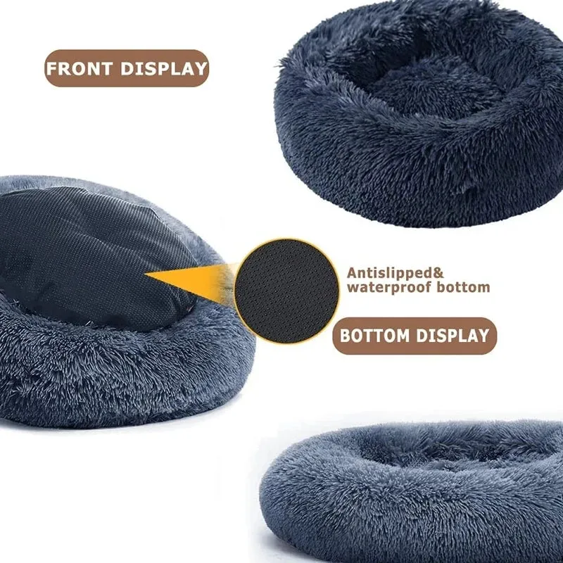 Dog Bed Calming Cat Bed Super Soft Fluffy Washable Anti-Anxiety 40-90cm