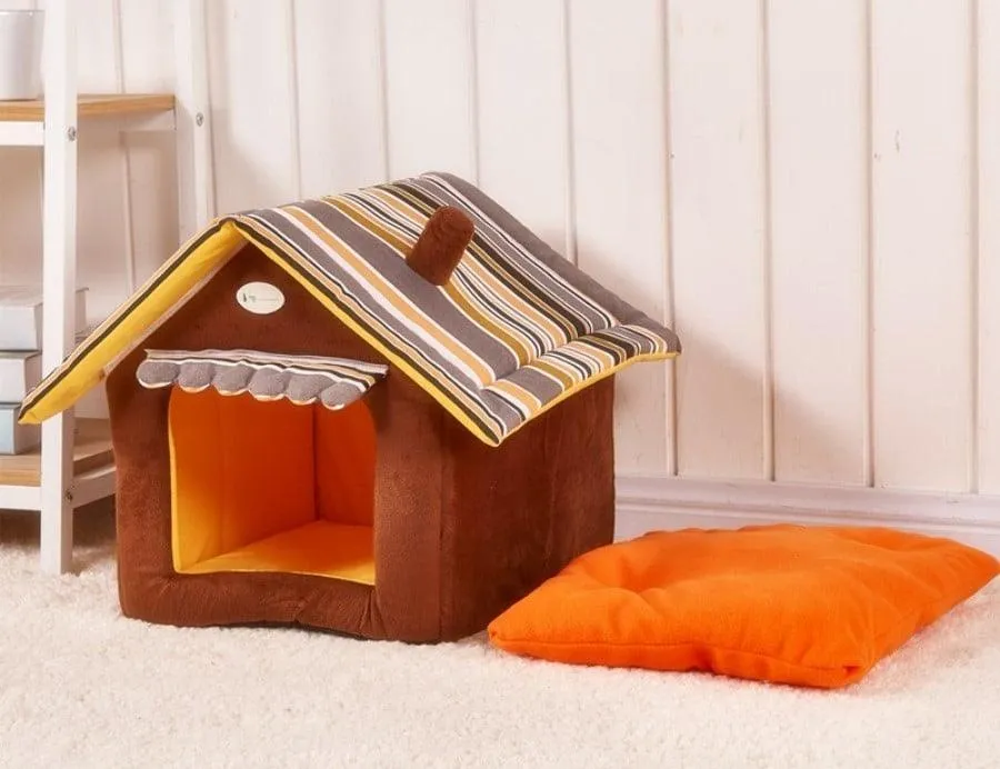 Dog's Cosy House Bed with Mat