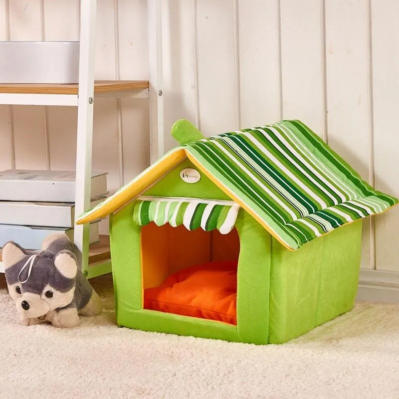 Dog's Cosy House Bed with Mat
