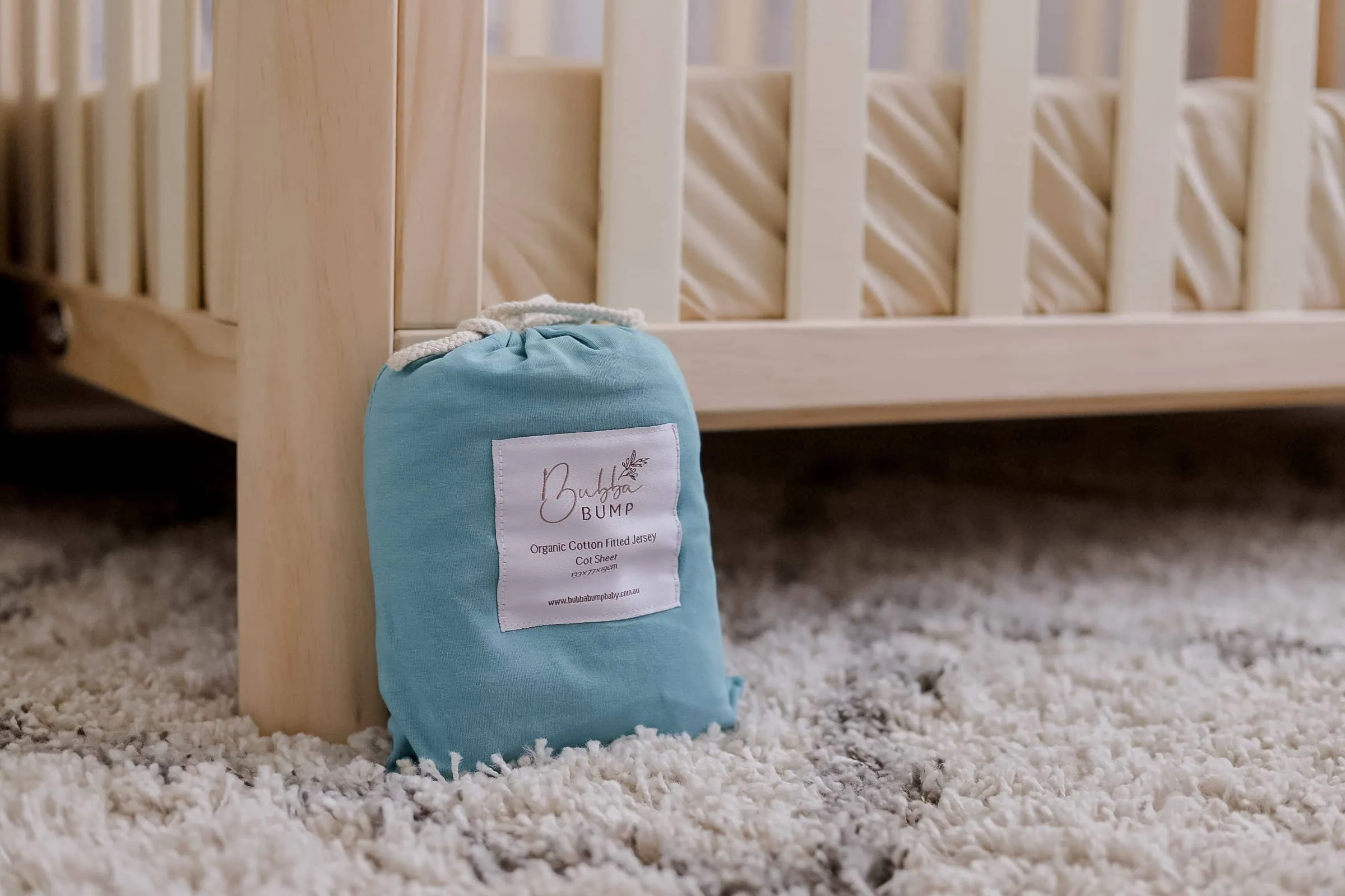 Duck Egg Blue Fitted Organic Bassinet Sheet/ Change Mat Cover