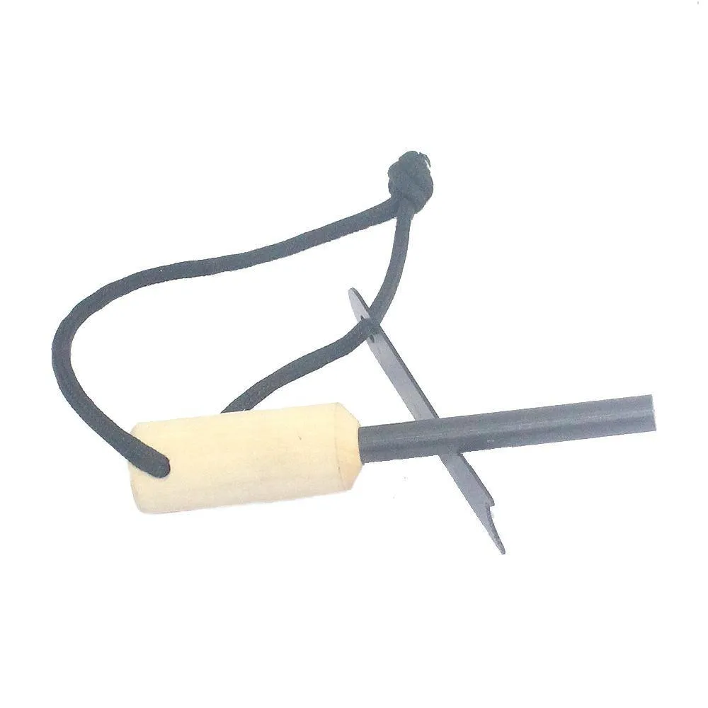 Fire Starter Thick Bushcraft Fire Steel with Handcrafted Wood Handle