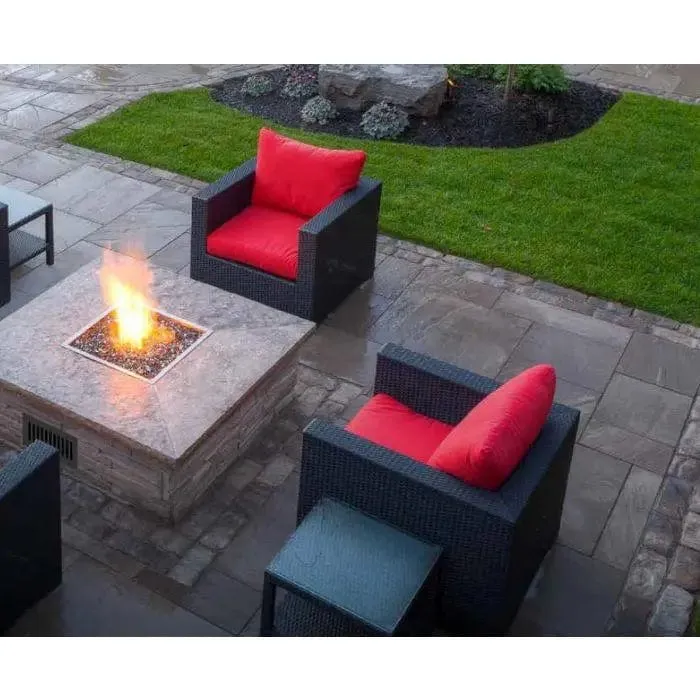 Firegear 25" Stainless Steel Square Flat Pan Gas Fire Pit Insert FPB-25SFBSTFS-N