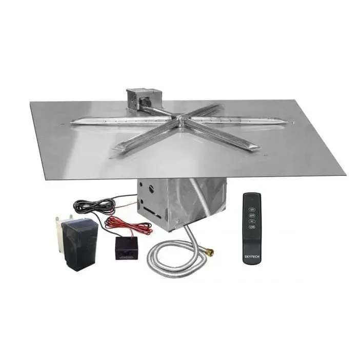 Firegear 25" Stainless Steel Square Flat Pan Gas Fire Pit Insert FPB-25SFBSTFS-N