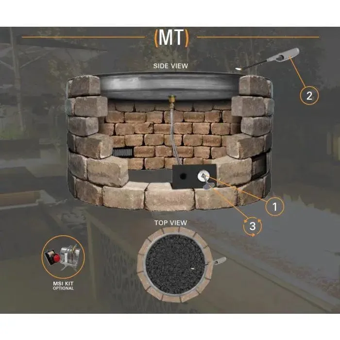 Firegear 25" Stainless Steel Square Flat Pan Gas Fire Pit Insert FPB-25SFBSTFS-N