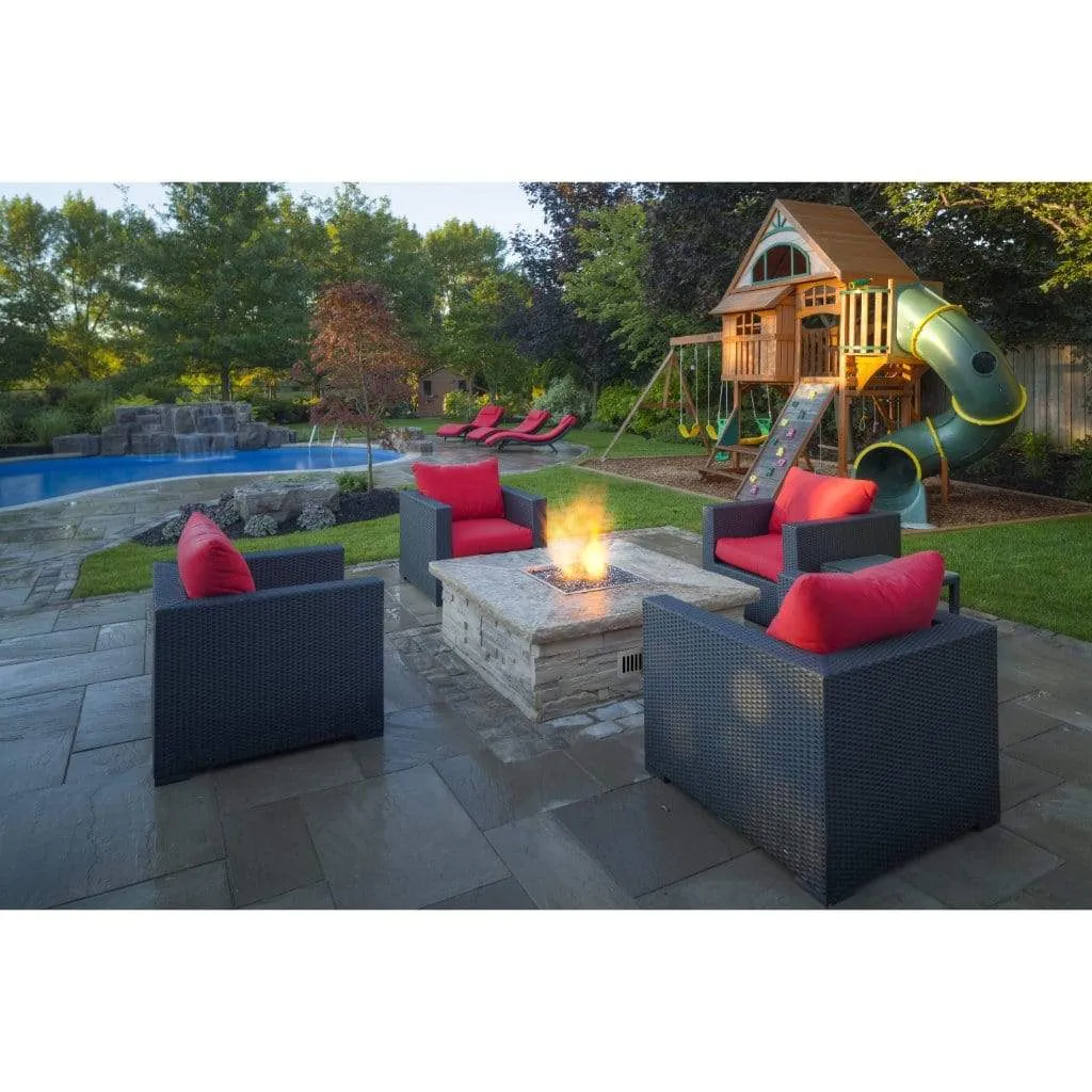 Firegear 32" Stainless Steel Square Pan Gas Fire Pit Insert FPB-32SBS31MT-N