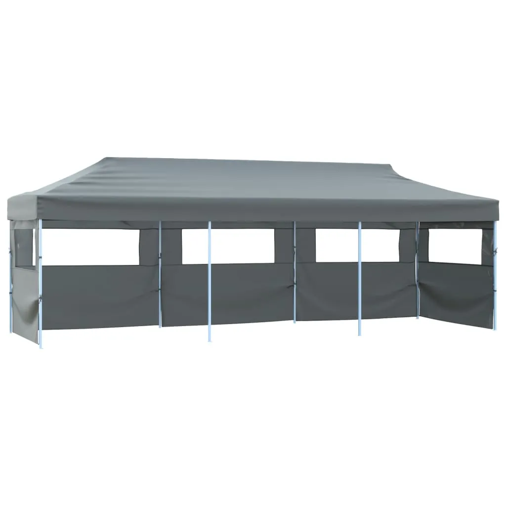 Folding Pop-up Party Tent with 5 Sidewalls 3x9 m Anthracite