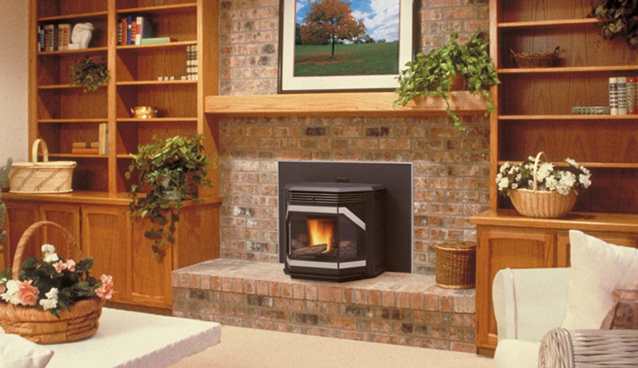 Iron Strike Winslow PI40GL 36" Traditional Cast-Iron modern Pellet Fireplace Insert PI40GL