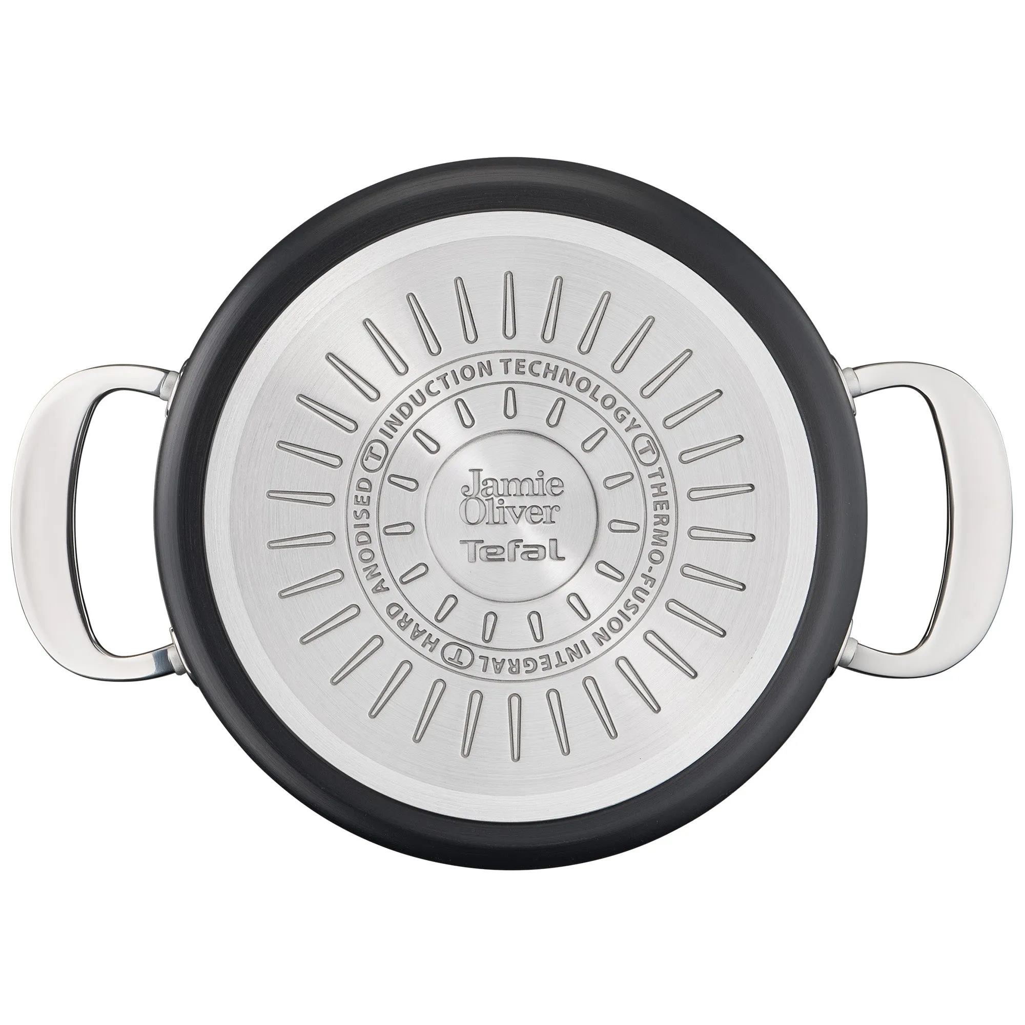Jamie Oliver by Tefal Cooks Classic Non-Stick Induction Hard Anodised Stewpot   Lid 24cm/5L