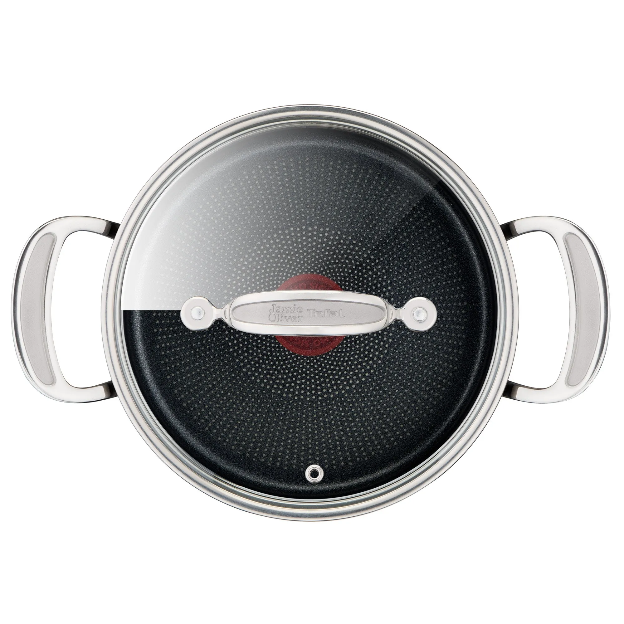 Jamie Oliver by Tefal Cooks Classic Non-Stick Induction Hard Anodised Stewpot   Lid 24cm/5L