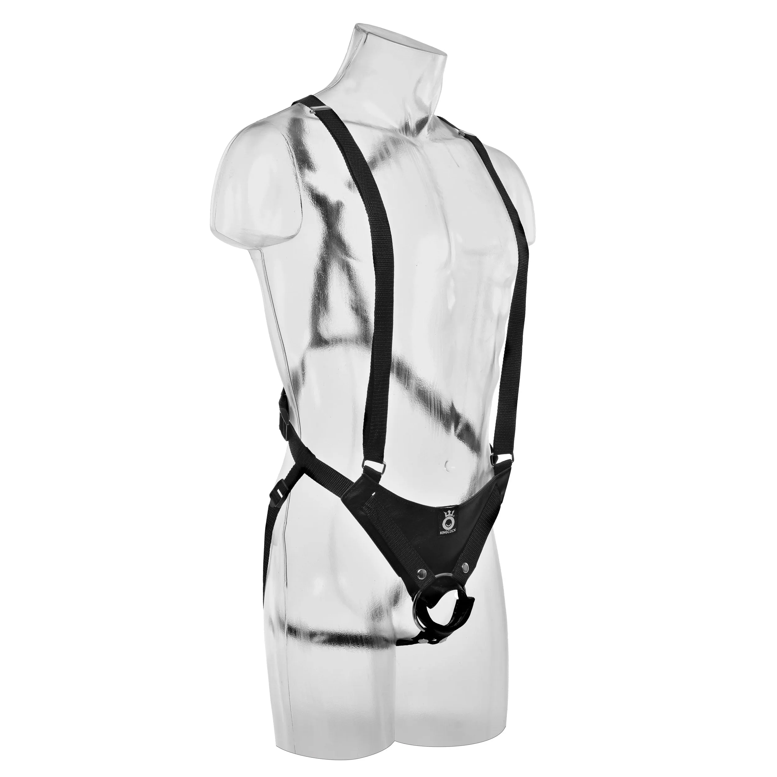 King Cock 11" Hollow Strap on Suspender System -  Flesh