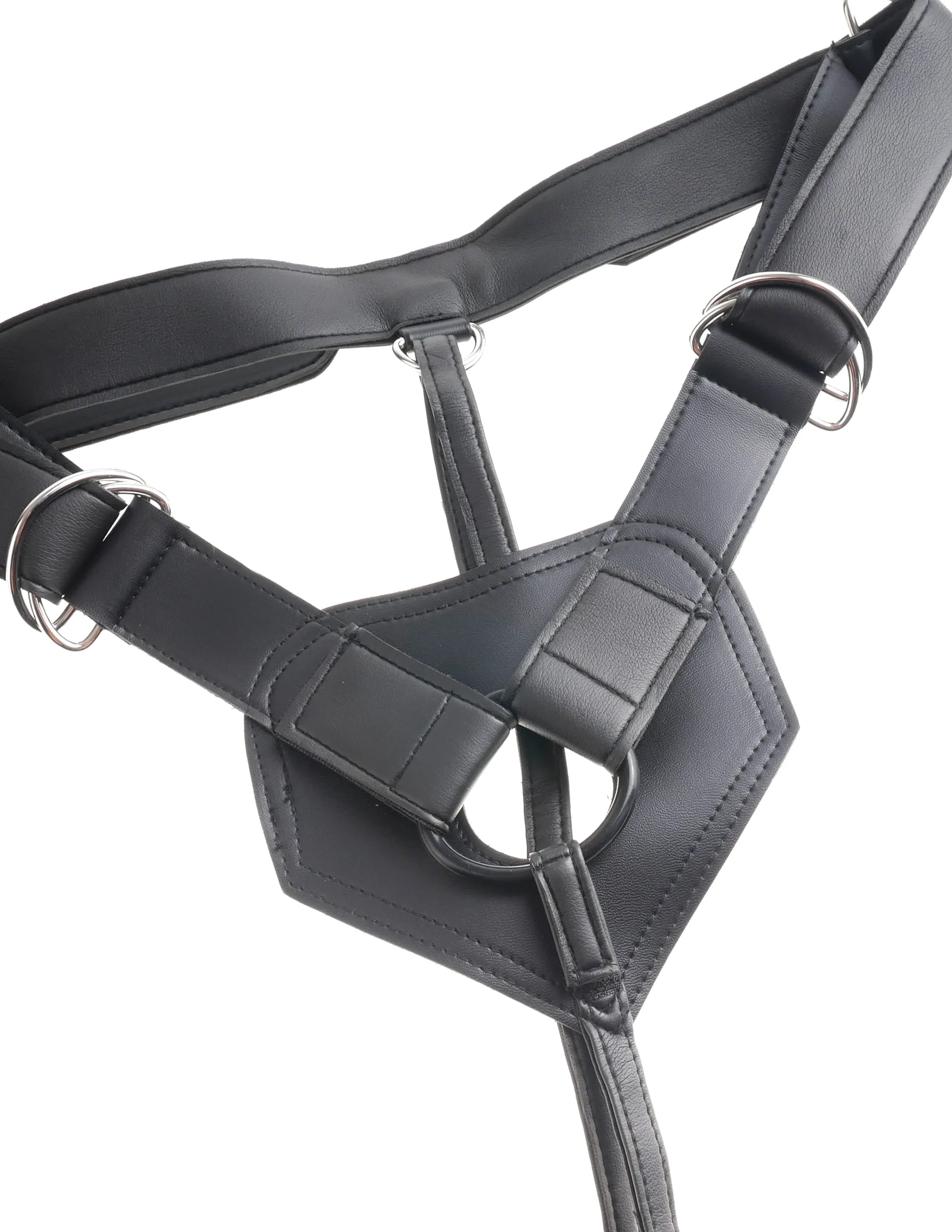 King Cock Strap On Harness With 8 Cock Flesh "
