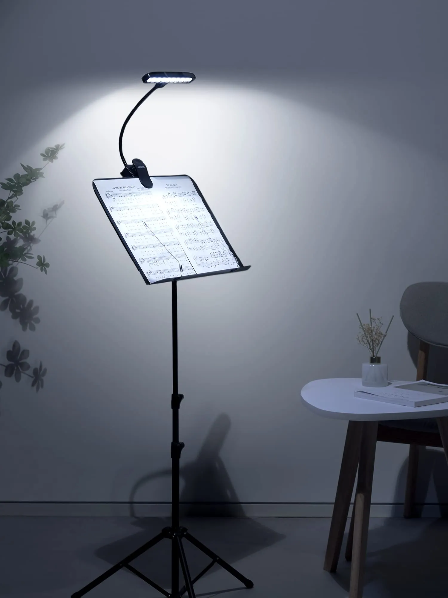 Kootek Music Stand Light, Clip On Piano Lights 10 LED Adjustable Neck Rechargeable USB Orchestra Light Book Lamp
