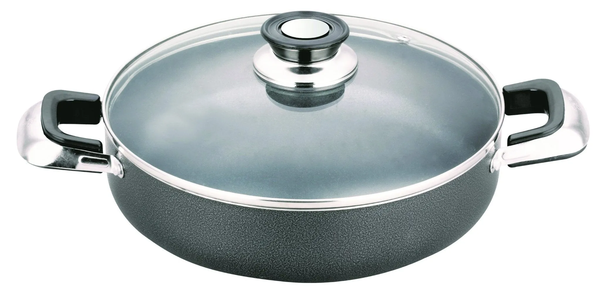 Non-stick Coating Low Pot  with Glass Lid Cover