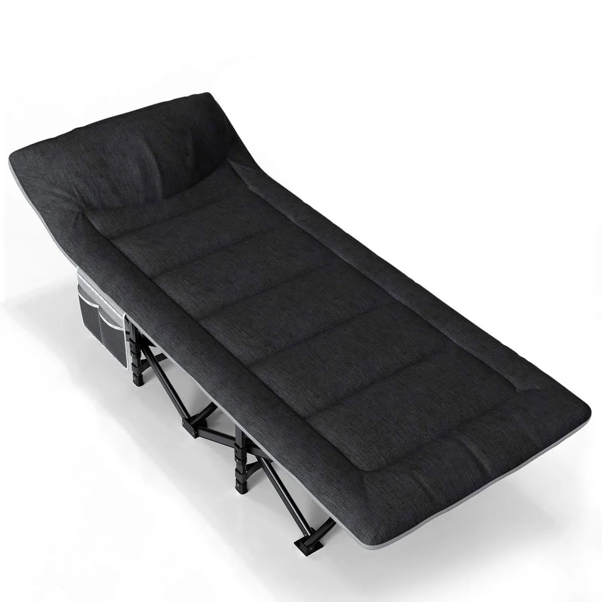 Nordcore Camping Cot Premium, Black-190x68x40cm - max 200kg