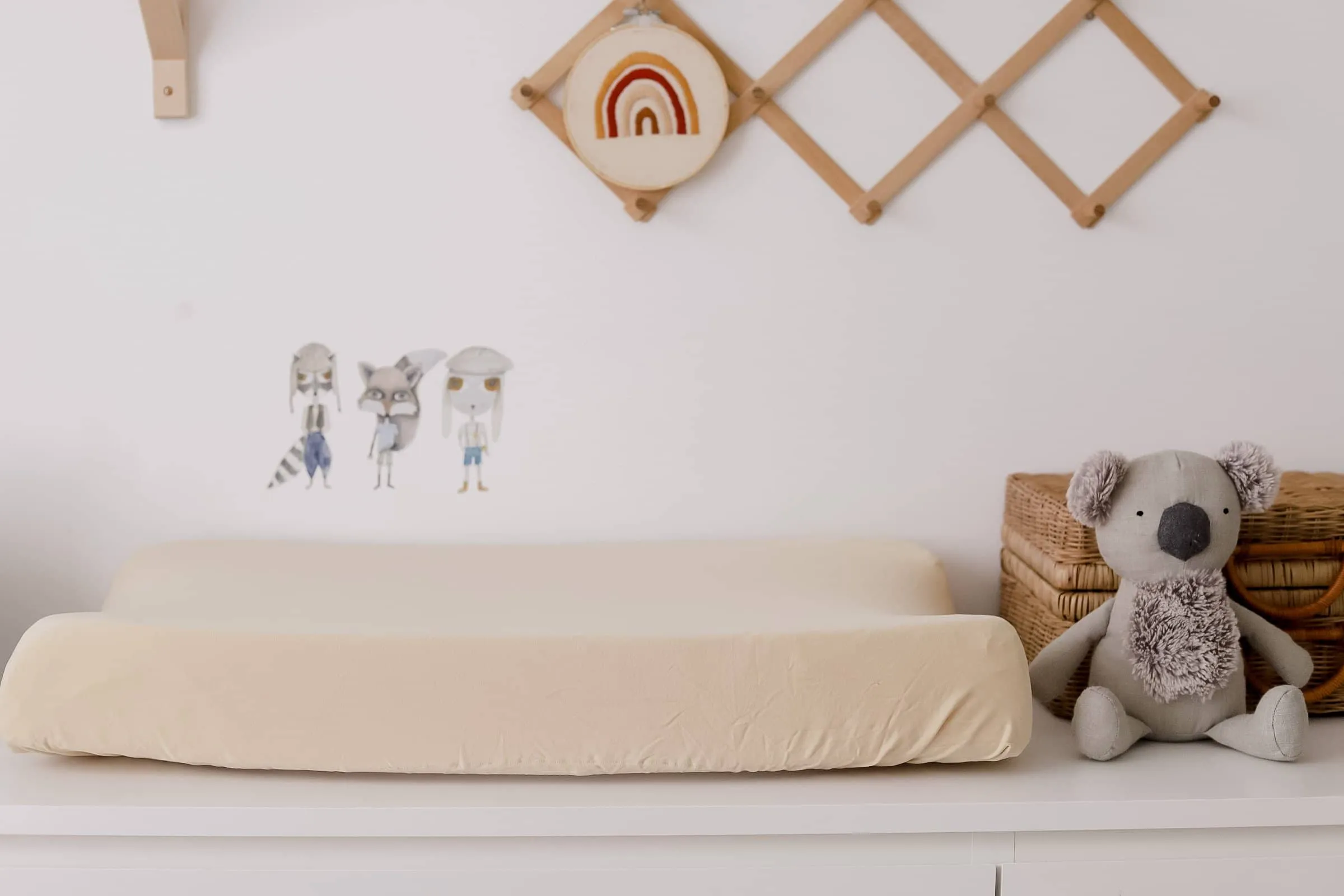 Oatmeal Fitted Organic Bassinet Sheet/ Change Mat Cover