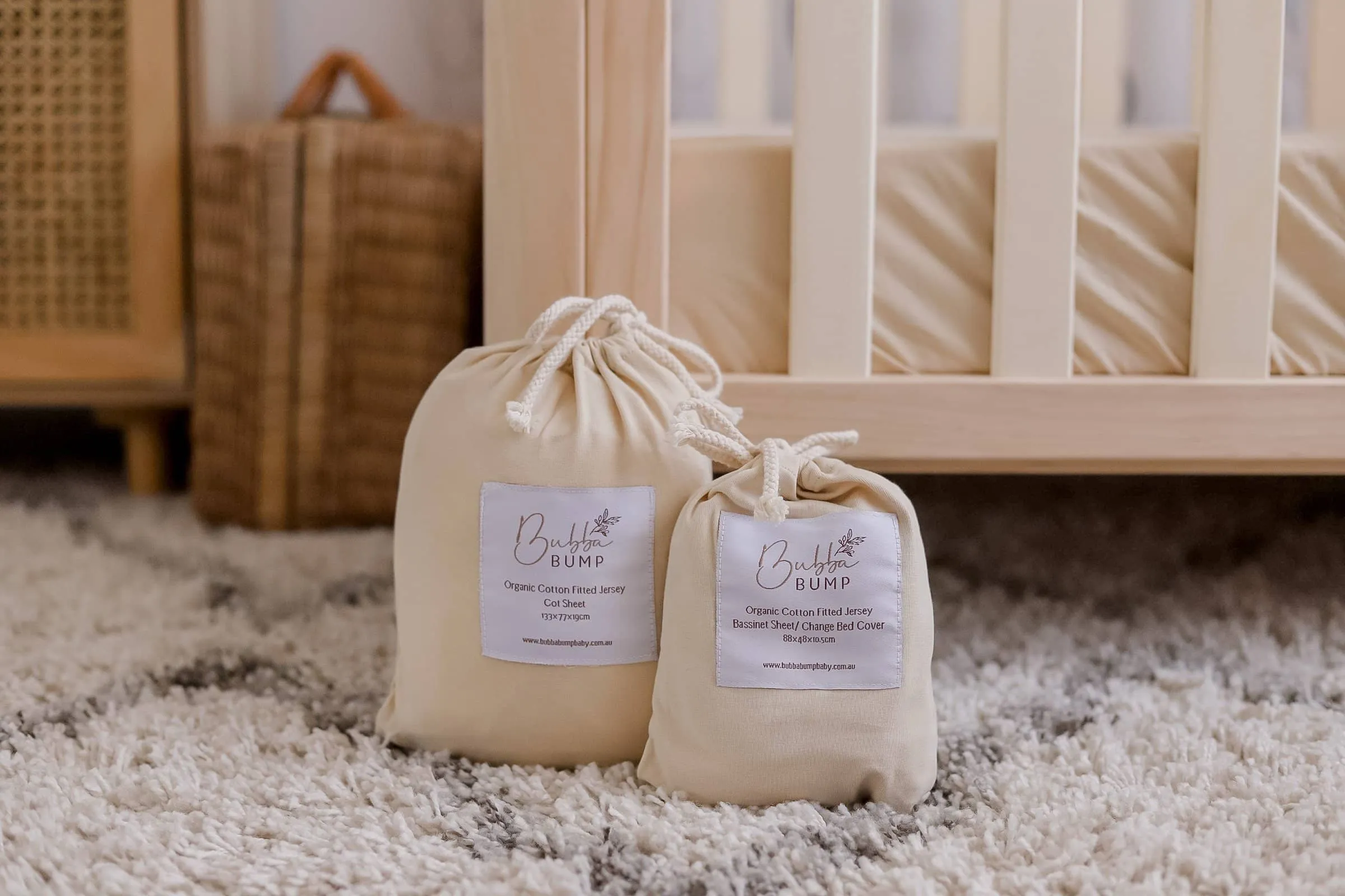 Oatmeal Fitted Organic Bassinet Sheet/ Change Mat Cover
